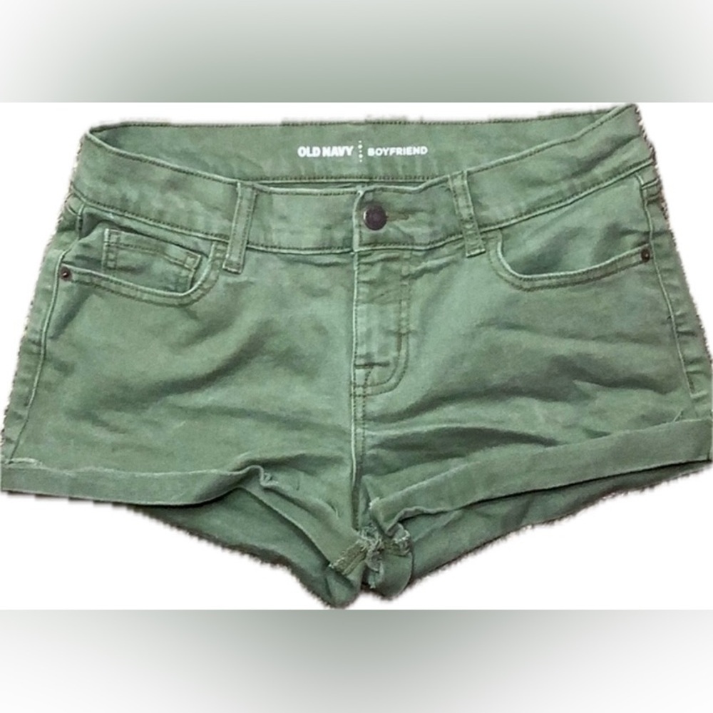 Old Navy 6 Boyfriend Shorts Olive Green Denim Jean Booty Shorts Daisy Dukes Pant
